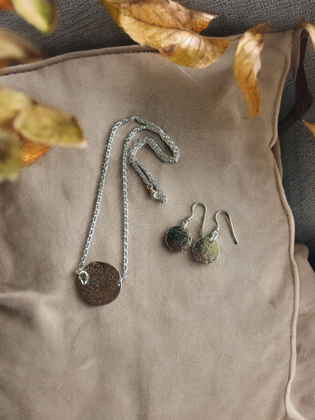 The Orb Set - Circle Pendant and Earring Set