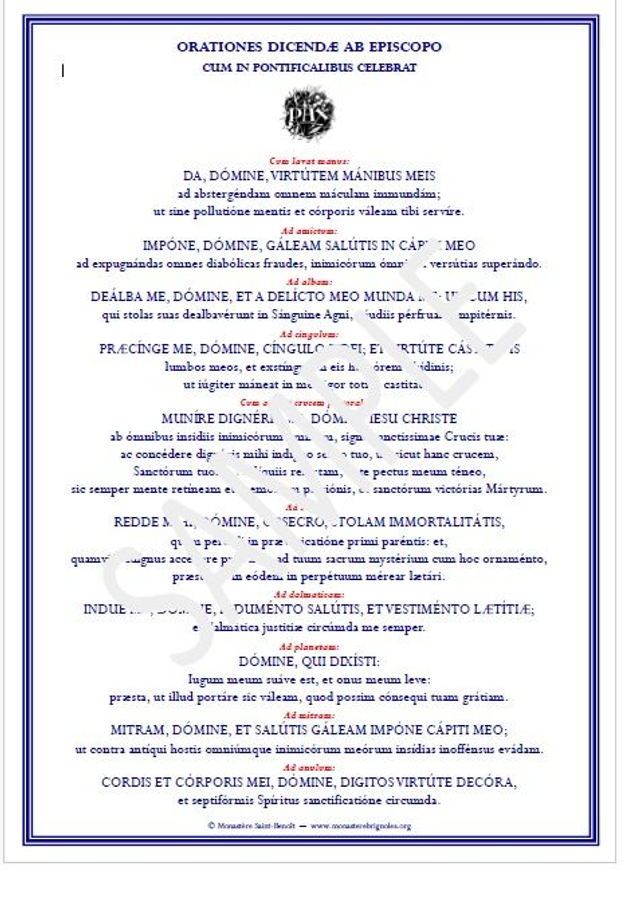 Cartes de prières d'investiture - Vesting prayer cards