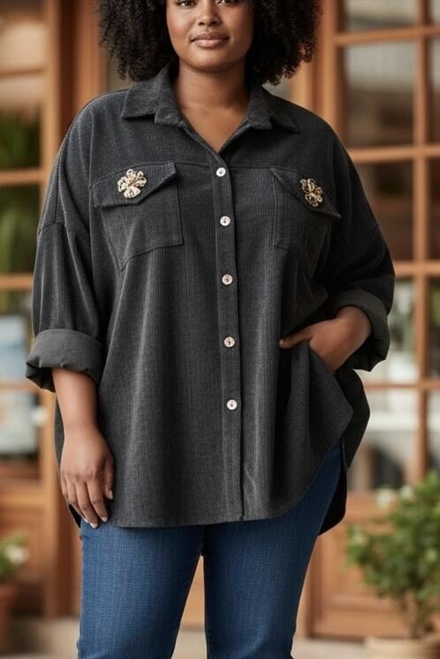 Chemise noir en velours