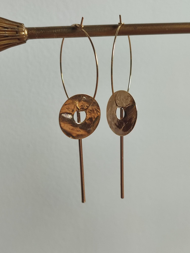 Créoles cercle en laiton mordoré et tige bronze -sans nickel 