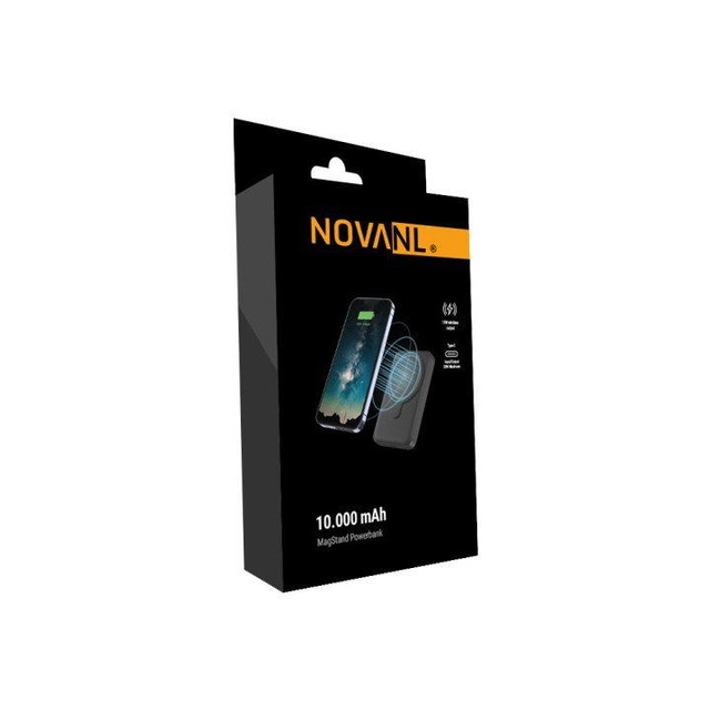 NOVANL PowerUp MagStand 10.000mAh Power Bank Black