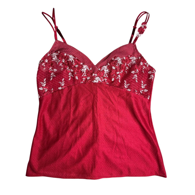 Japanese brand coquette red polka dot and floral cami 