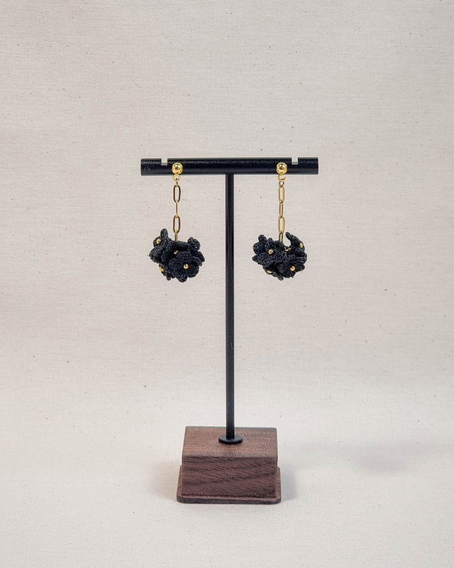 Kvačkani uhani črni