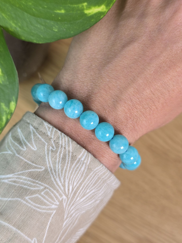 Amazonite de Namibie - Bracelet avec perles de 9,5 mm