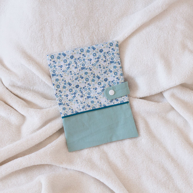 Protège Carnet de Santé Vert d'eau / Bleuet