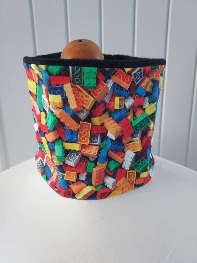 Lego Neck Warmer, Snood with Black Fleece,