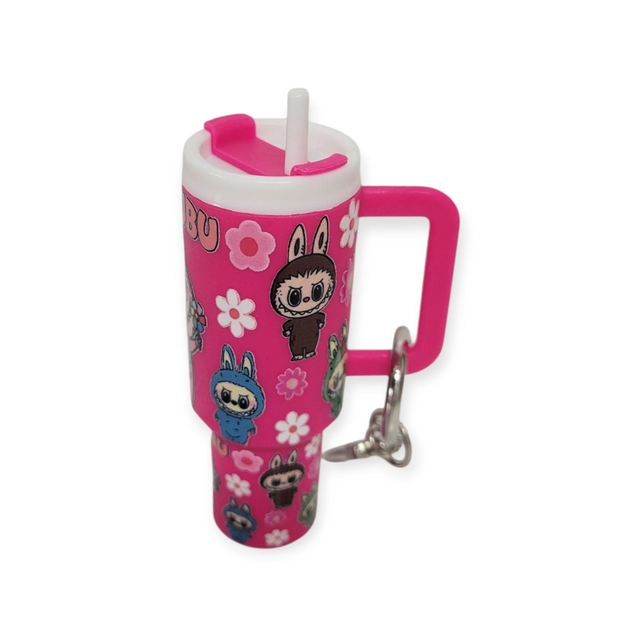Porte cles gourde Labubu fuschia