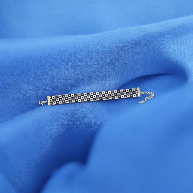 Bracelet bleu marine et blanc