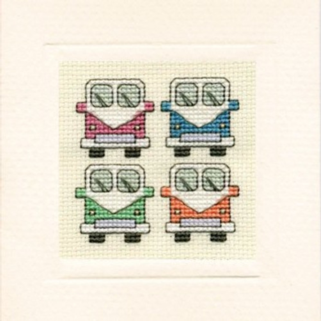 Camper Van Mini Card Cross Stitch kit by Textiles Heritage 
