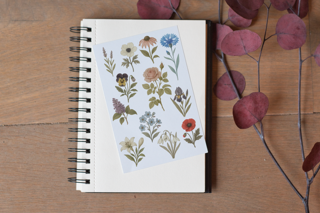 Stickervel Vintage Bloemen - "Nostalgische Tuin" - Rozeka