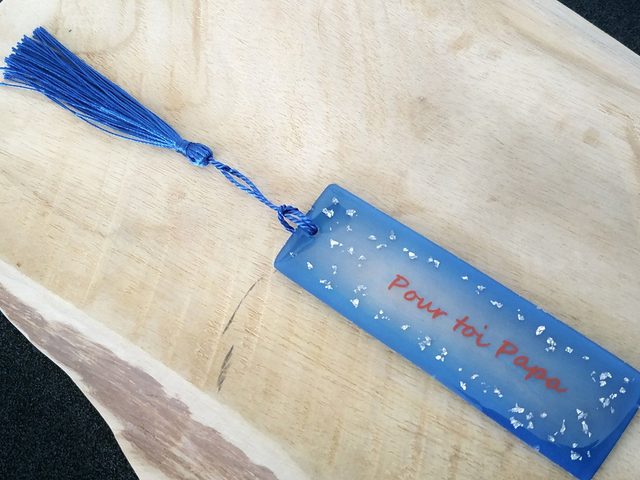 Marque page bleuté texte personnalisable