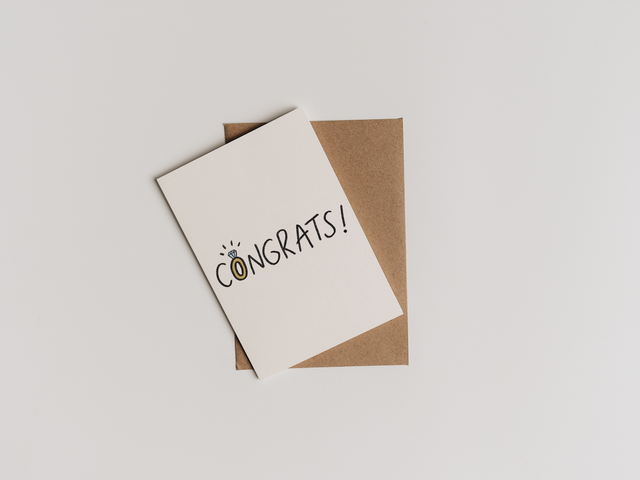 "Congrats!" Ring Card