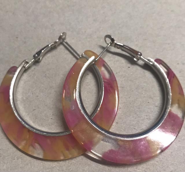 Mixed Pink Orange Earrings-MPO459