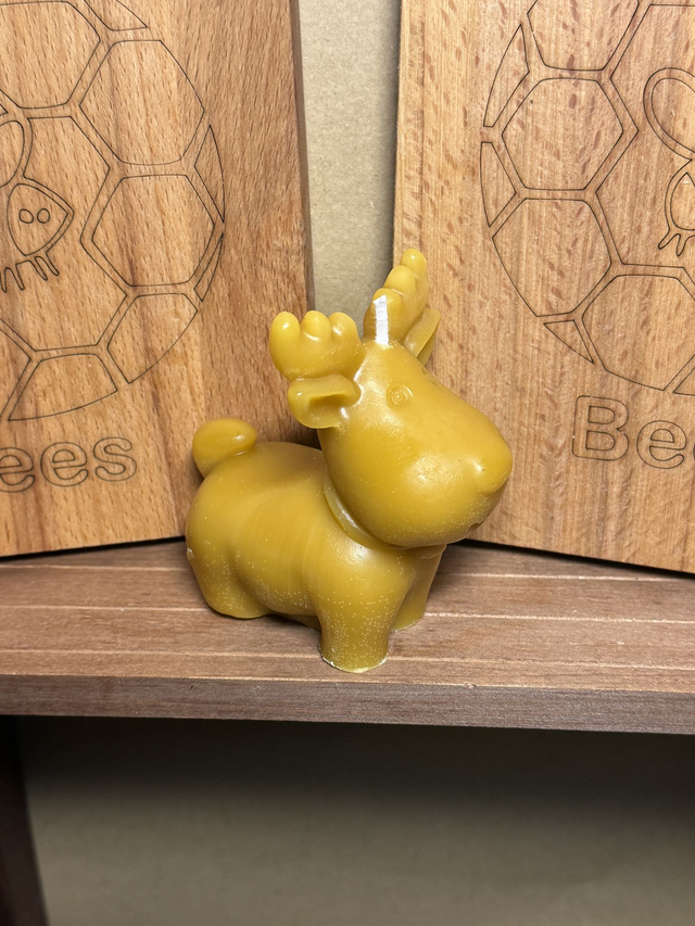 Reindeer Shaped Candle - 100% Beeswax