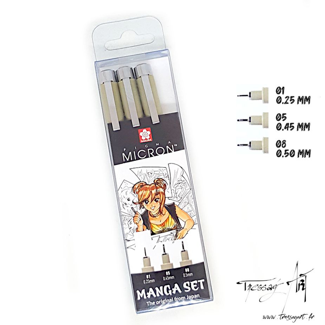 SAKURA - FEUTRES PIGMA MICRON FINELINERS NOIR PAR 3 - AM014