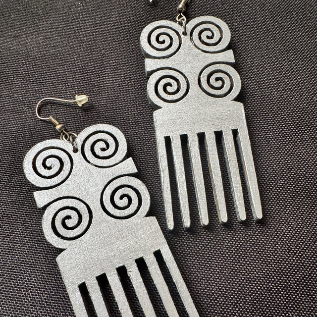 Dwennimmen Afro Pick Earrings 