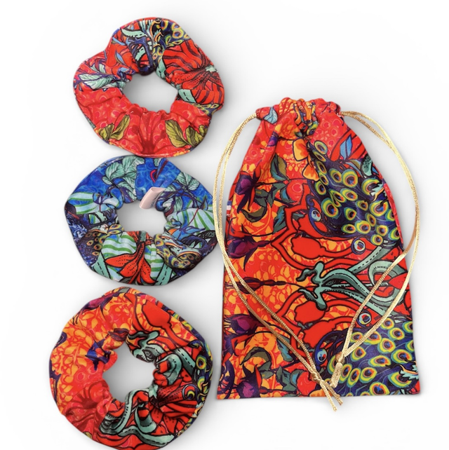 Ensemble Pochette & 3 Chouchous en Velours - Édition Limitée