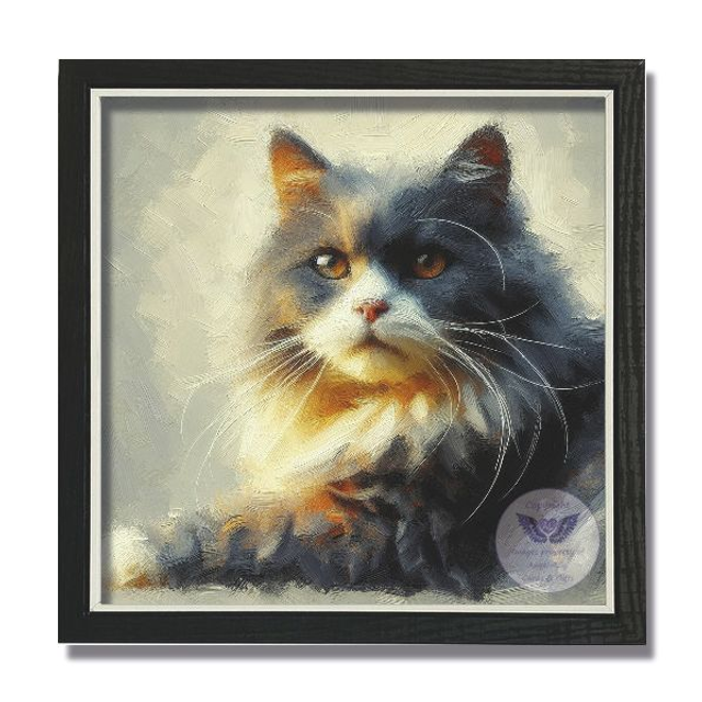 Artistic print of cat in square frame (C26)