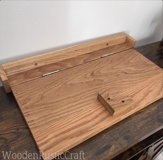 Handmade Solid Oak Folding Wall Desk