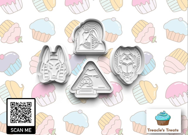 Egypt Theme Fondant/cookie stamps with cutters