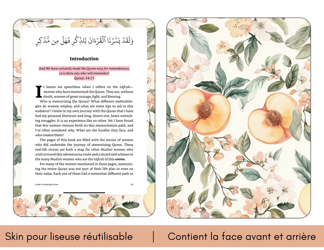 Skin pour liseuse - Douceur de pêche