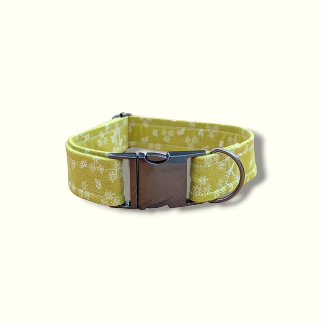 Adjustable Handmade Dog Collar - Sheen Green