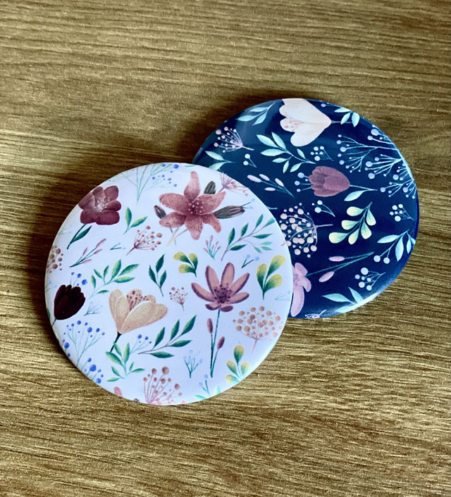 Flowers Pattern - Handbag Mirror