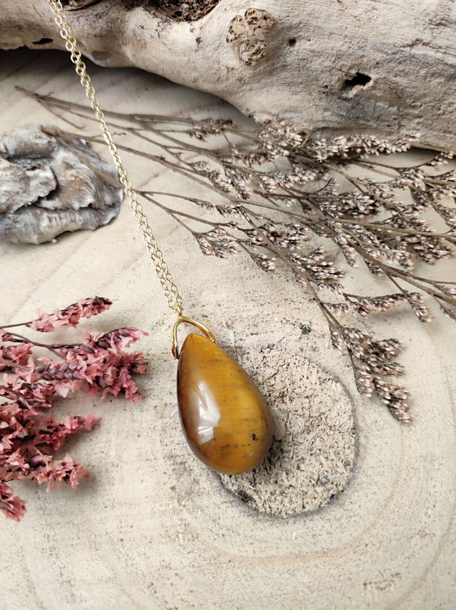 Pendentif sautoir Oeil de tigre A+