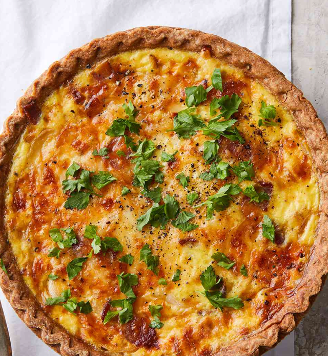Quiche Lorraine  stilton and brocolli or ham cheese and tom