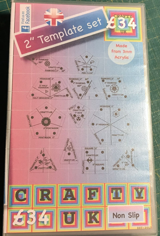 2" Template set with ¼" frame 12 shapes