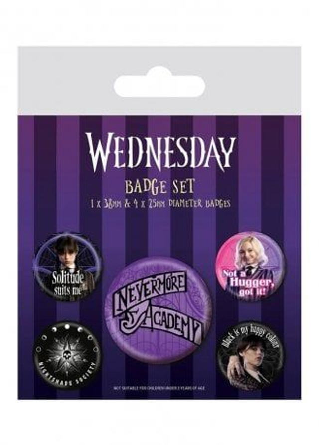 Wednesday: Nevermore Academy Badge Pack