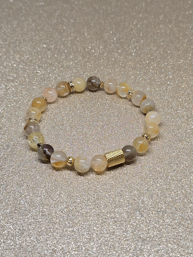 Bracelet Quartz Hématoïde jaune 0,8 cm