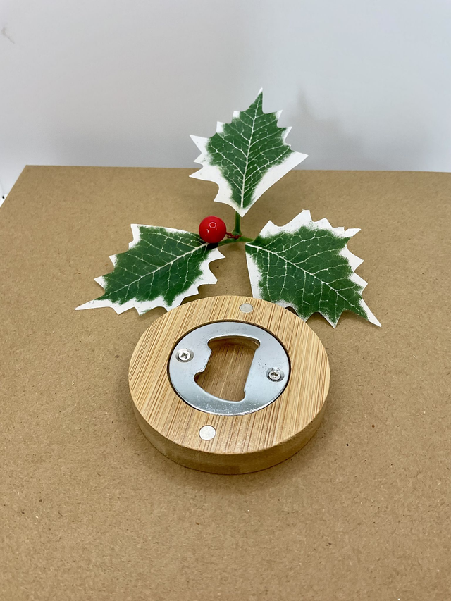 Magnetic bottle opener. Christmas design. Stocking filler.