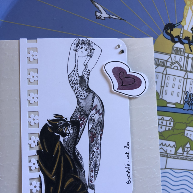 Carte - collection coeur rose - 13,5 x 13,5 cm