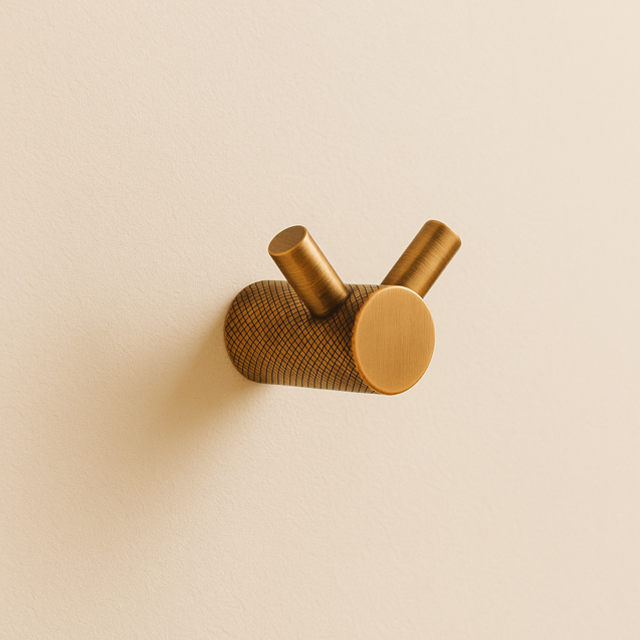 Wandhaken Duo  Messing-schwarz Optik