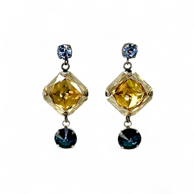 Ohrstecker BIG Q Blau Braun Mix