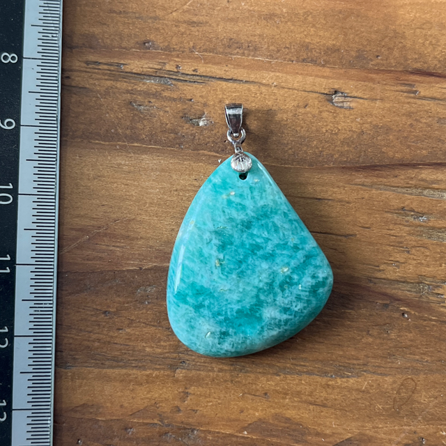Pendentif en Amazonite et bélière argent 
