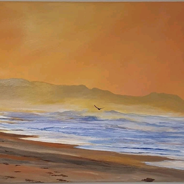 Orange Haze Painting S. Africa 19.5 X 16"
