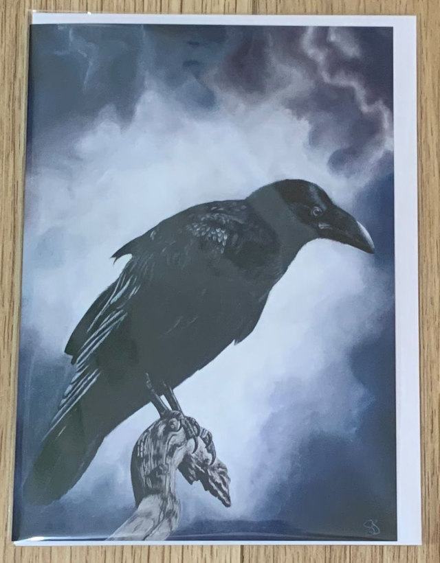 Greetings Card - Raven - Blank Inside