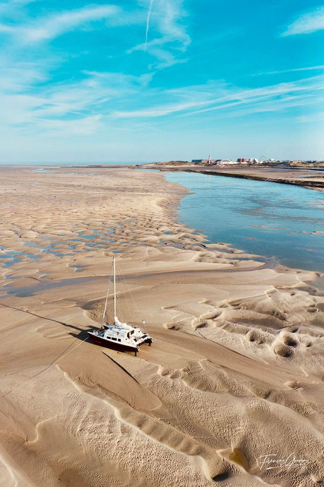 bateau échoué en baie d'Authie
