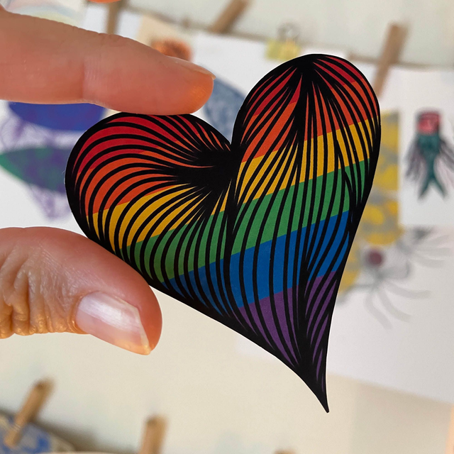 Sticker Coeur pride