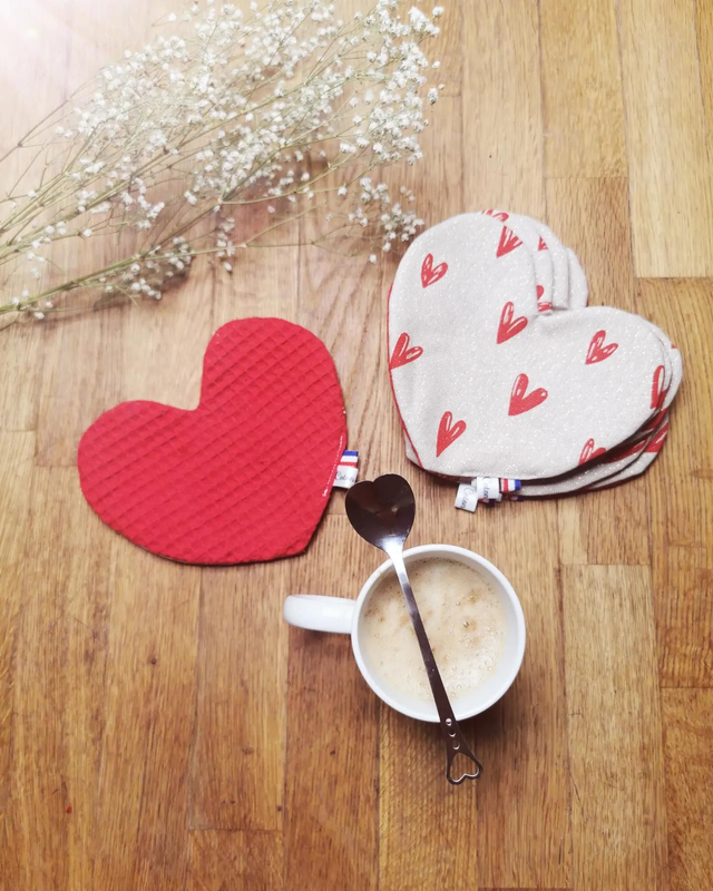 Sous tasse coeur