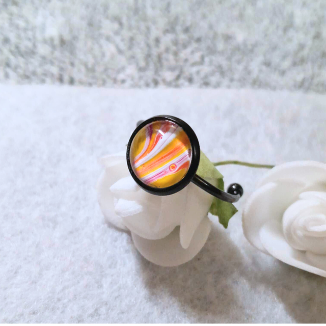 ZEST D'ORANGE - Bague ajustable - Métal noir