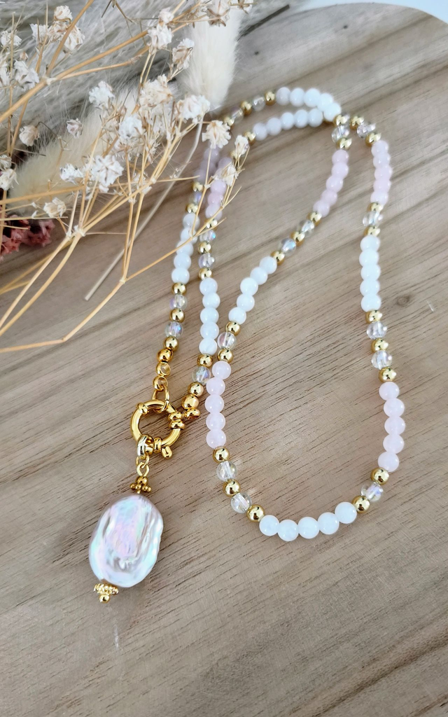 A Collier "Précieuse" 3 en 1 Perle d'eau douce