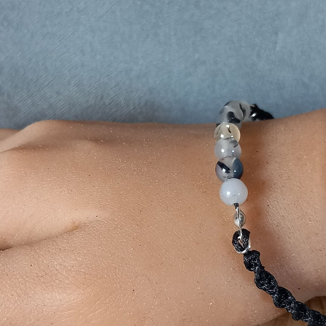 Bracelet ajustable en Agate veine de dragon