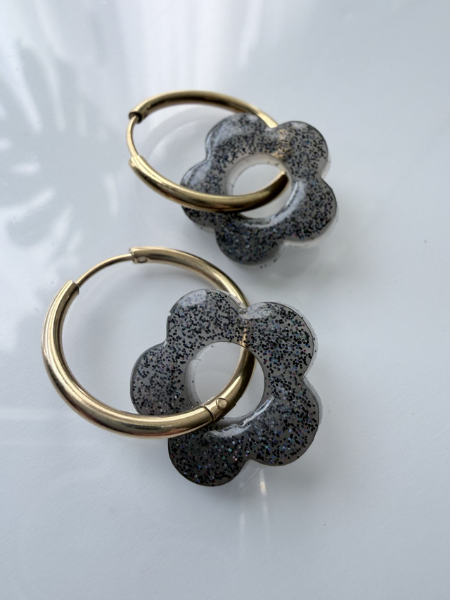 PAMPILLES gris transparent à paillettes