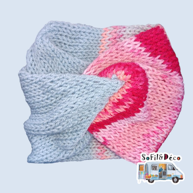 Bandeau tricot croisé