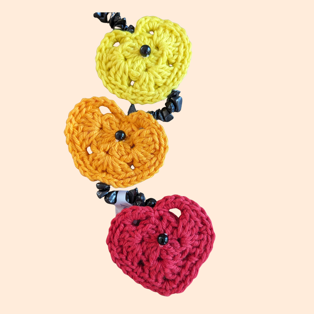 Guirlande de chakras "Cœurs &amp; shungite"