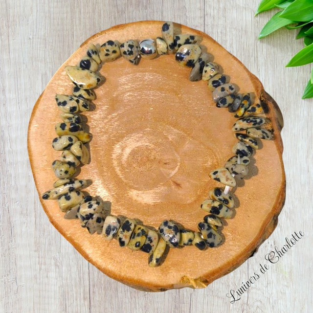 Bracelet "Jaspe dalmatien" - Baroque - BR-208