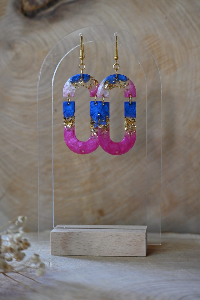 🌈 ARCANA 🌈- Boucles d’oreilles en résine UV – Élégance &amp; Mystère✨